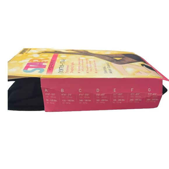 Star Power by Spanx Center-Stage Pattern Shaping Tights Medallion Black B - Picture 4 of 7